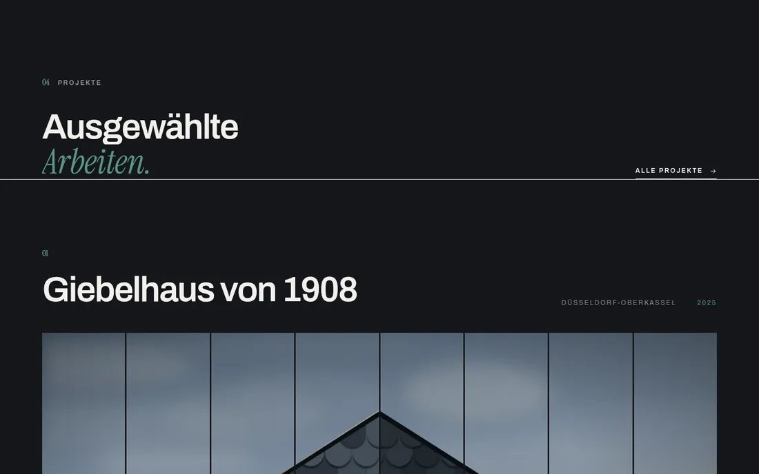 Ausschnitt der Dachdecker-Demo: Projekte statt Referenzlogos