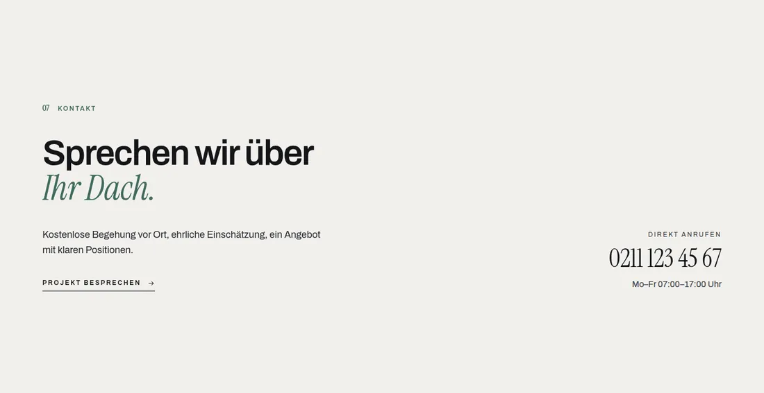 Ausschnitt der Dachdecker-Demo: Anfragestrecke